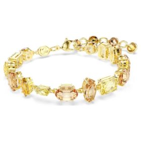 Pulseras Gema con cortes mixtos, amarilla, chapada en tono dorado