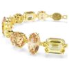 Pulseras Gema con cortes mixtos, amarilla, chapada en tono dorado