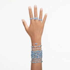 Pulseras Gema con cortes mixtos, azul, chapada en rodio Pulseras Gema con cortes mixtos, azul, chapada en rodio