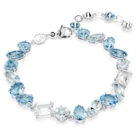 Pulseras Gema con cortes mixtos, azul, chapada en rodio Pulseras Gema con cortes mixtos, azul, chapada en rodio