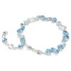 Pulseras Gema con cortes mixtos, azul, chapada en rodio Pulseras Gema con cortes mixtos, azul, chapada en rodio