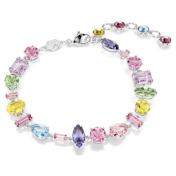 Pulseras Gema con cortes mixtos, multicolor, chapada en rodio Pulseras Gema con cortes mixtos, multicolor, chapada en rodio