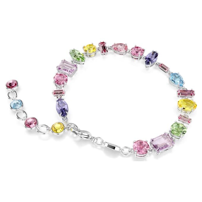 Pulseras Gema con cortes mixtos, multicolor, chapada en rodio Pulseras Gema con cortes mixtos, multicolor, chapada en rodio