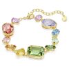 Pulseras Gema con cortes mixtos, multicolor, chapada en tono dorado