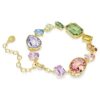Pulseras Gema con cortes mixtos, multicolor, chapada en tono dorado