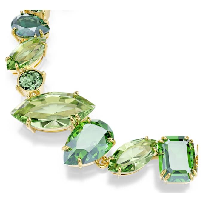 Pulseras Gema con cortes mixtos, verde, chapada en tono dorado Pulseras Gema con cortes mixtos, verde, chapada en tono dorado