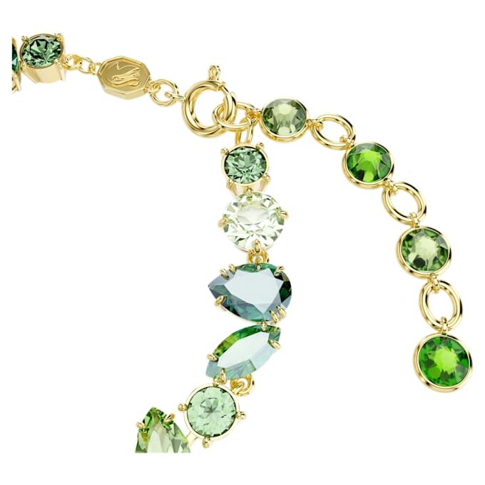 Pulseras Gema con cortes mixtos, verde, chapada en tono dorado Pulseras Gema con cortes mixtos, verde, chapada en tono dorado