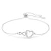 Pulseras Hyperbola con símbolo de Infinity y corazón, blanca, chapada en rodio Pulseras Hyperbola con símbolo de Infinity y corazón, blanca, chapada en rodio