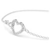 Pulseras Hyperbola con símbolo de Infinity y corazón, blanca, chapada en rodio Pulseras Hyperbola con símbolo de Infinity y corazón, blanca, chapada en rodio
