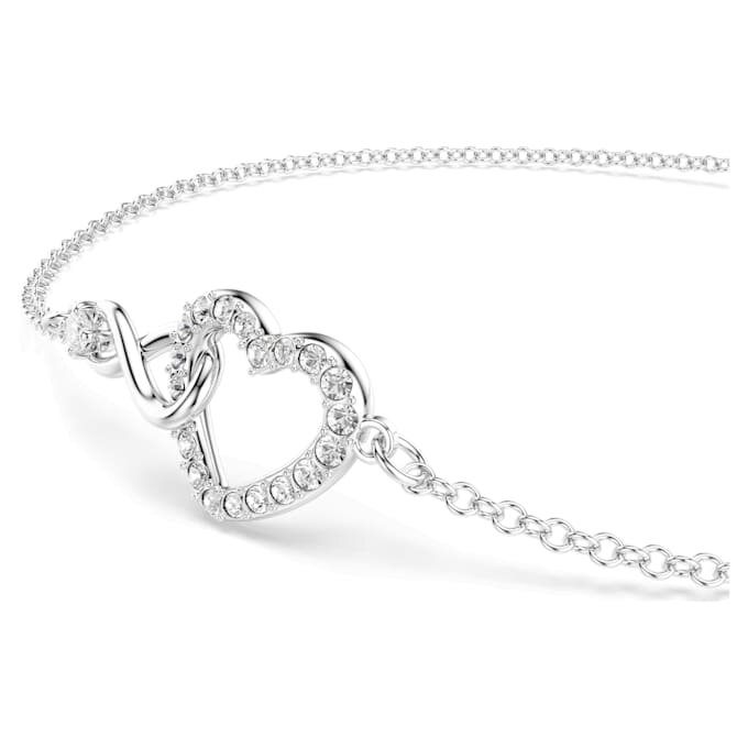 Pulseras Hyperbola con símbolo de Infinity y corazón, blanca, chapada en rodio Pulseras Hyperbola con símbolo de Infinity y corazón, blanca, chapada en rodio