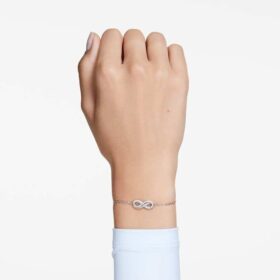 Pulseras Hyperbola Infinity, blancas, chapadas en rodio