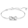 Pulseras Hyperbola Infinity, blancas, chapadas en rodio
