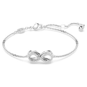 Pulseras Hyperbola Infinity, blancas, chapadas en rodio