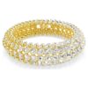 Pulseras Idyllia con corte ovalado, blanca, chapada en tono dorado Pulseras Idyllia con corte ovalado, blanca, chapada en tono dorado