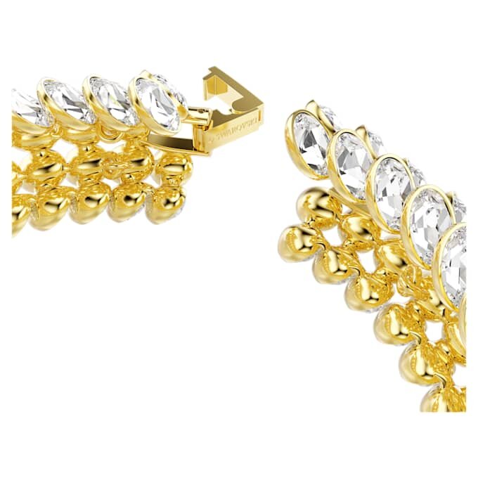 Pulseras Idyllia con corte ovalado, blanca, chapada en tono dorado Pulseras Idyllia con corte ovalado, blanca, chapada en tono dorado
