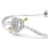 Pulseras Idyllia con cortes mixtos, corazón con flecha, blanca, chapada en rodio Pulseras Idyllia con cortes mixtos, corazón con flecha, blanca, chapada en rodio