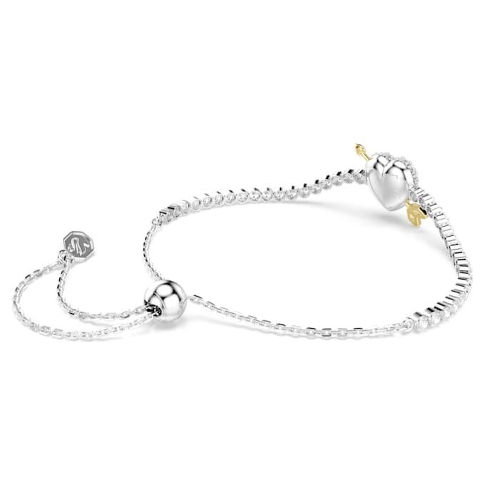 Pulseras Idyllia con cortes mixtos, corazón con flecha, blanca, chapada en rodio Pulseras Idyllia con cortes mixtos, corazón con flecha, blanca, chapada en rodio