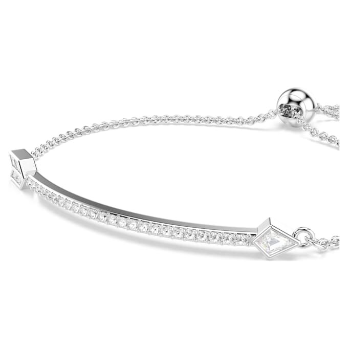 Pulseras Idyllia con cortes mixtos, flecha, blanca, chapada en rodio Pulseras Idyllia con cortes mixtos, flecha, blanca, chapada en rodio