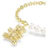 Pulseras Idyllia con perla de cristal, corte redondo, osito, tono dorado, chapado en tono dorado Pulseras Idyllia con perla de cristal, corte redondo, osito, tono dorado, chapado en tono dorado