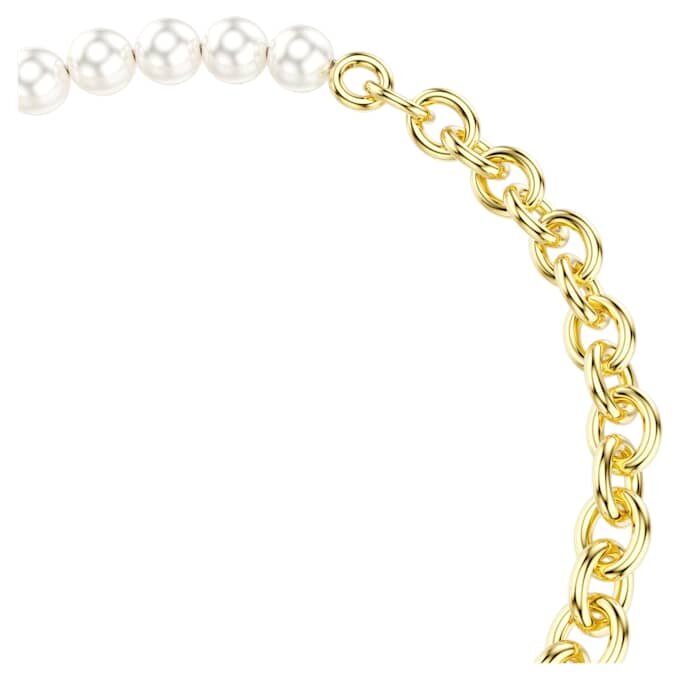 Pulseras Idyllia con perlas de cristal, blancas, chapadas en tono dorado Pulseras Idyllia con perlas de cristal, blancas, chapadas en tono dorado