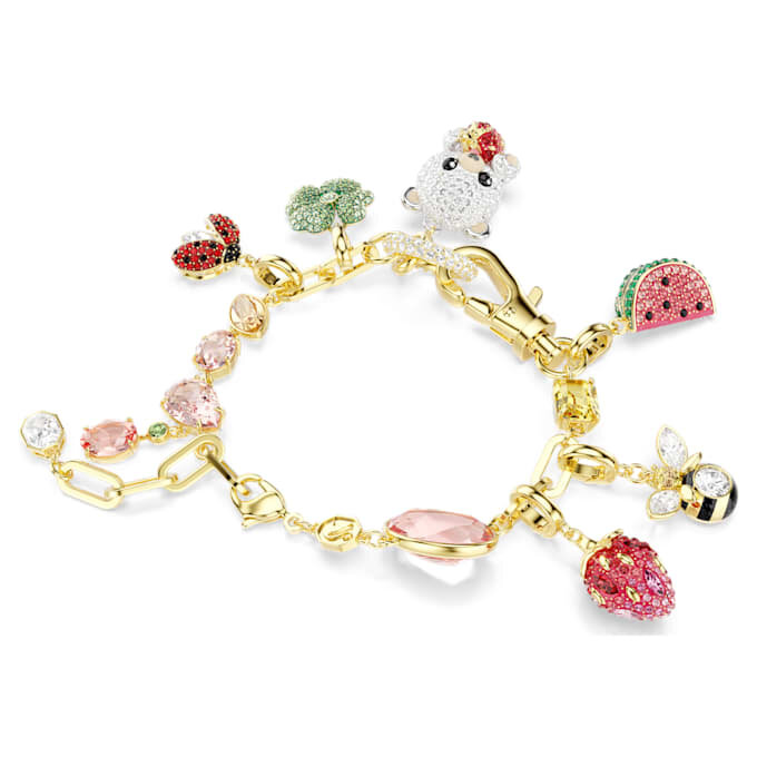 Pulseras Idyllia: cortes variados, motivos variados, multicolor, chapada en tono dorado Pulseras Idyllia: cortes variados, motivos variados, multicolor, chapada en tono dorado