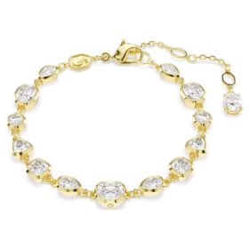 Pulseras Imber con cortes mixtos, blancas, chapadas en tono dorado