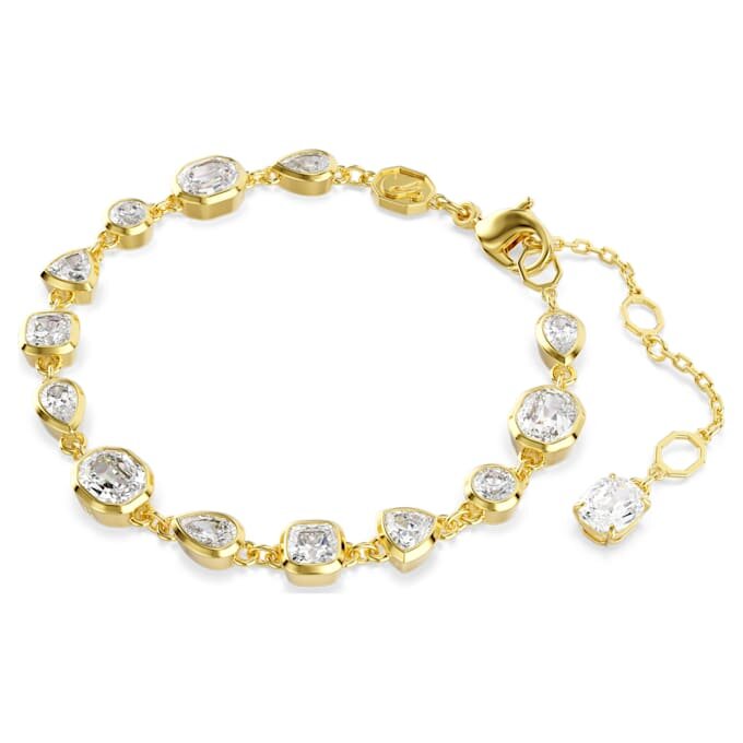 Pulseras Imber con cortes mixtos, blancas, chapadas en tono dorado Pulseras Imber con cortes mixtos, blancas, chapadas en tono dorado