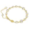 Pulseras Imber con cortes mixtos, blancas, chapadas en tono dorado Pulseras Imber con cortes mixtos, blancas, chapadas en tono dorado
