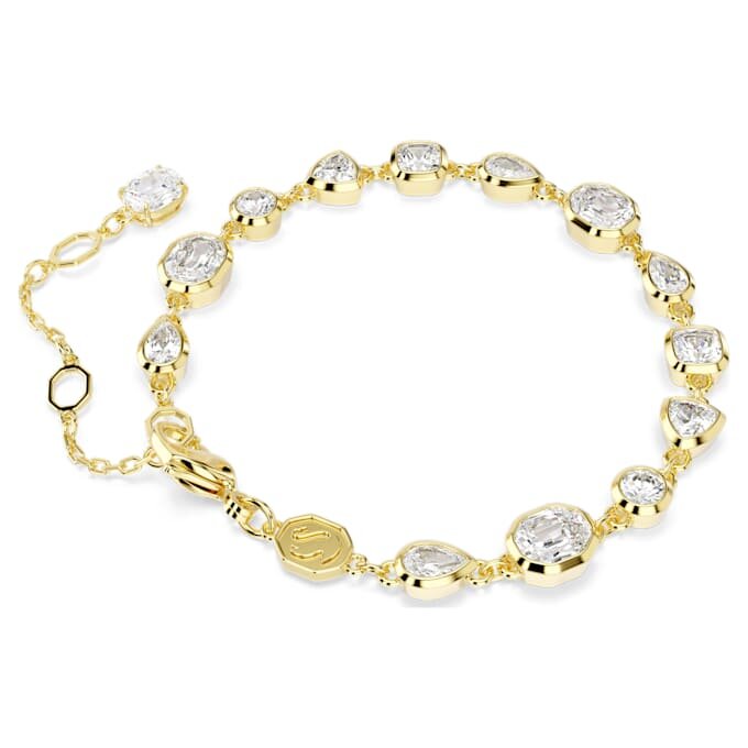 Pulseras Imber con cortes mixtos, blancas, chapadas en tono dorado Pulseras Imber con cortes mixtos, blancas, chapadas en tono dorado