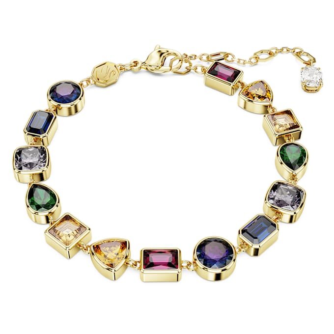 Pulseras Imber con cortes mixtos, multicolor, chapada en tono dorado Pulseras Imber con cortes mixtos, multicolor, chapada en tono dorado