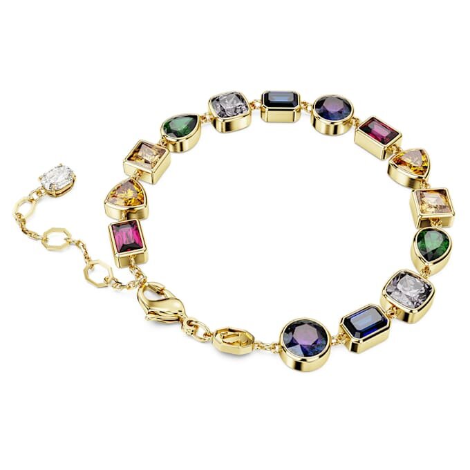 Pulseras Imber con cortes mixtos, multicolor, chapada en tono dorado Pulseras Imber con cortes mixtos, multicolor, chapada en tono dorado
