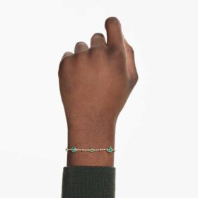 Pulseras Imber, corte redondo, verde, chapada en tono dorado