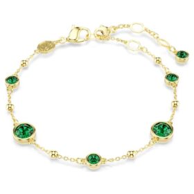 Pulseras Imber, corte redondo, verde, chapada en tono dorado