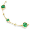 Pulseras Imber, corte redondo, verde, chapada en tono dorado