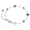 Pulseras Imber de corte redondo, azul, chapada en rodio