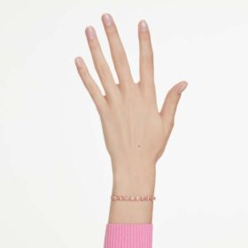 Pulseras Matrix con corte de pera, rosa, chapada en tono dorado