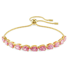 Pulseras Matrix con corte de pera, rosa, chapada en tono dorado