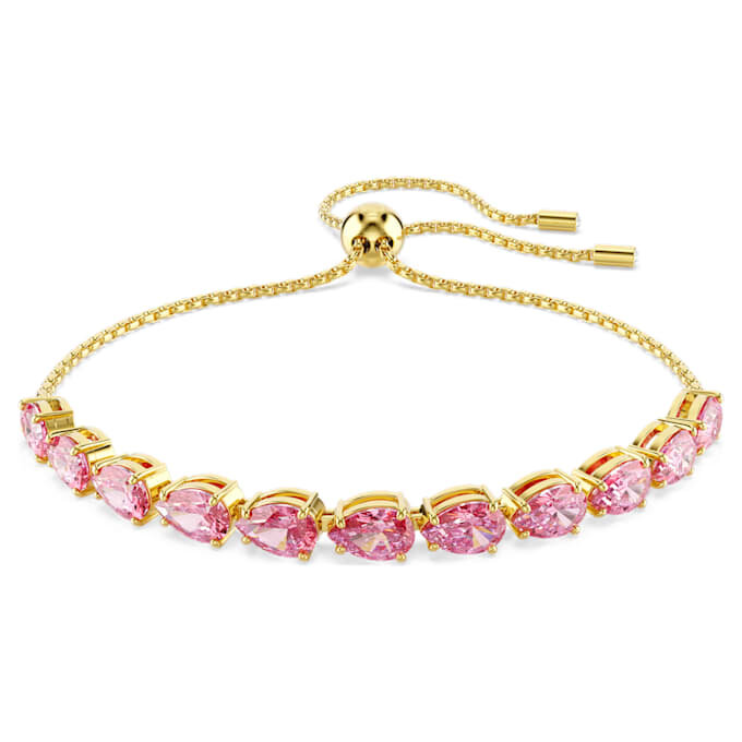 Pulseras Matrix con corte de pera, rosa, chapada en tono dorado Pulseras Matrix con corte de pera, rosa, chapada en tono dorado