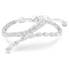 Pulseras Matrix con cortes mixtos, blancas, chapadas en rodio Pulseras Matrix con cortes mixtos, blancas, chapadas en rodio