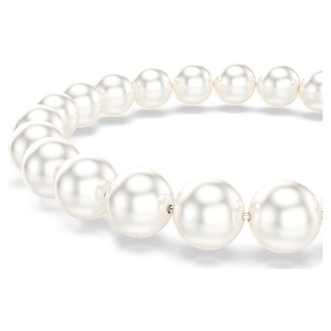 Pulseras Matrix con perlas de cristal, blancas, chapadas en rodio Pulseras Matrix con perlas de cristal, blancas, chapadas en rodio