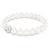 Pulseras Matrix con perlas de cristal, blancas, chapadas en rodio Pulseras Matrix con perlas de cristal, blancas, chapadas en rodio