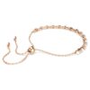 Pulseras Matrix con perlas de cristal, cortes redondos, blancas, chapadas en tono oro rosa Pulseras Matrix con perlas de cristal, cortes redondos, blancas, chapadas en tono oro rosa