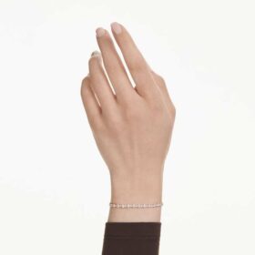 Pulseras Matrix, corte redondo, blanco, chapado en tono dorado