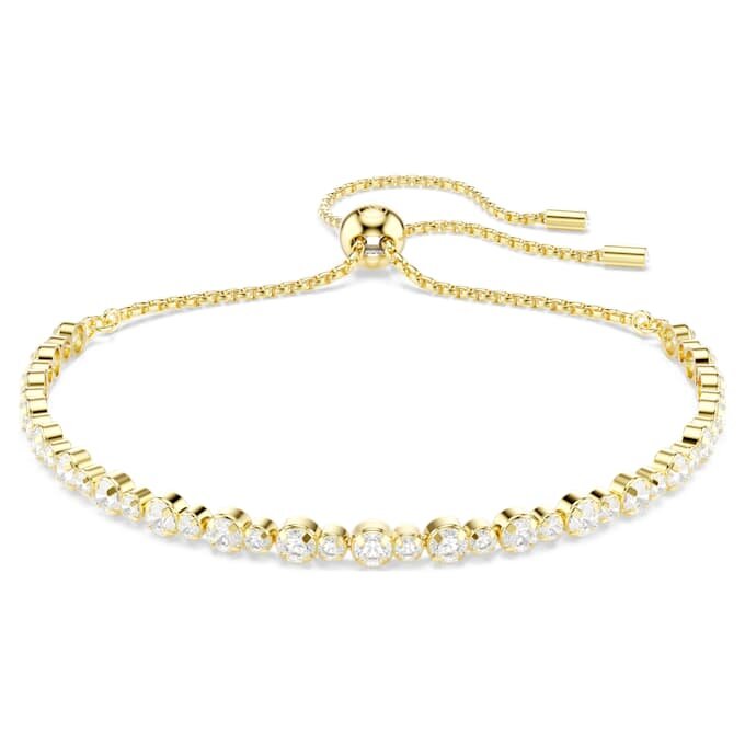 Pulseras Matrix, corte redondo, blanco, chapado en tono dorado Pulseras Matrix, corte redondo, blanco, chapado en tono dorado