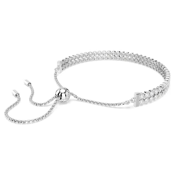 Pulseras Matrix de corte redondo, blanca, chapada en rodio Pulseras Matrix de corte redondo, blanca, chapada en rodio