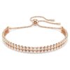 Pulseras Matrix Tennis, corte redondo, blanca, chapada en tono oro rosa Pulseras Matrix Tennis, corte redondo, blanca, chapada en tono oro rosa