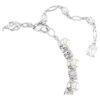Pulseras Matrix Tennis Crystal Pearl, corte redondo, blanco, chapada en rodio Pulseras Matrix Tennis Crystal Pearl, corte redondo, blanco, chapada en rodio