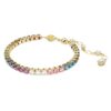 Pulseras Matrix Tennis de corte redondo, multicolor, chapada en tono dorado