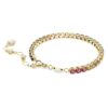 Pulseras Matrix Tennis de corte redondo, multicolor, chapada en tono dorado