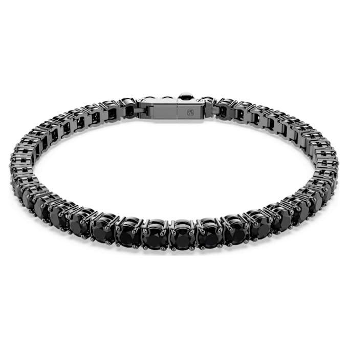 Pulseras Matrix Tennis de corte redondo, negra, chapada en rutenio Pulseras Matrix Tennis de corte redondo, negra, chapada en rutenio